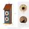Glitzhome® 15" Washed Blue 2-Tiered Daisy Decorative Outdoor Garden Birdhouse